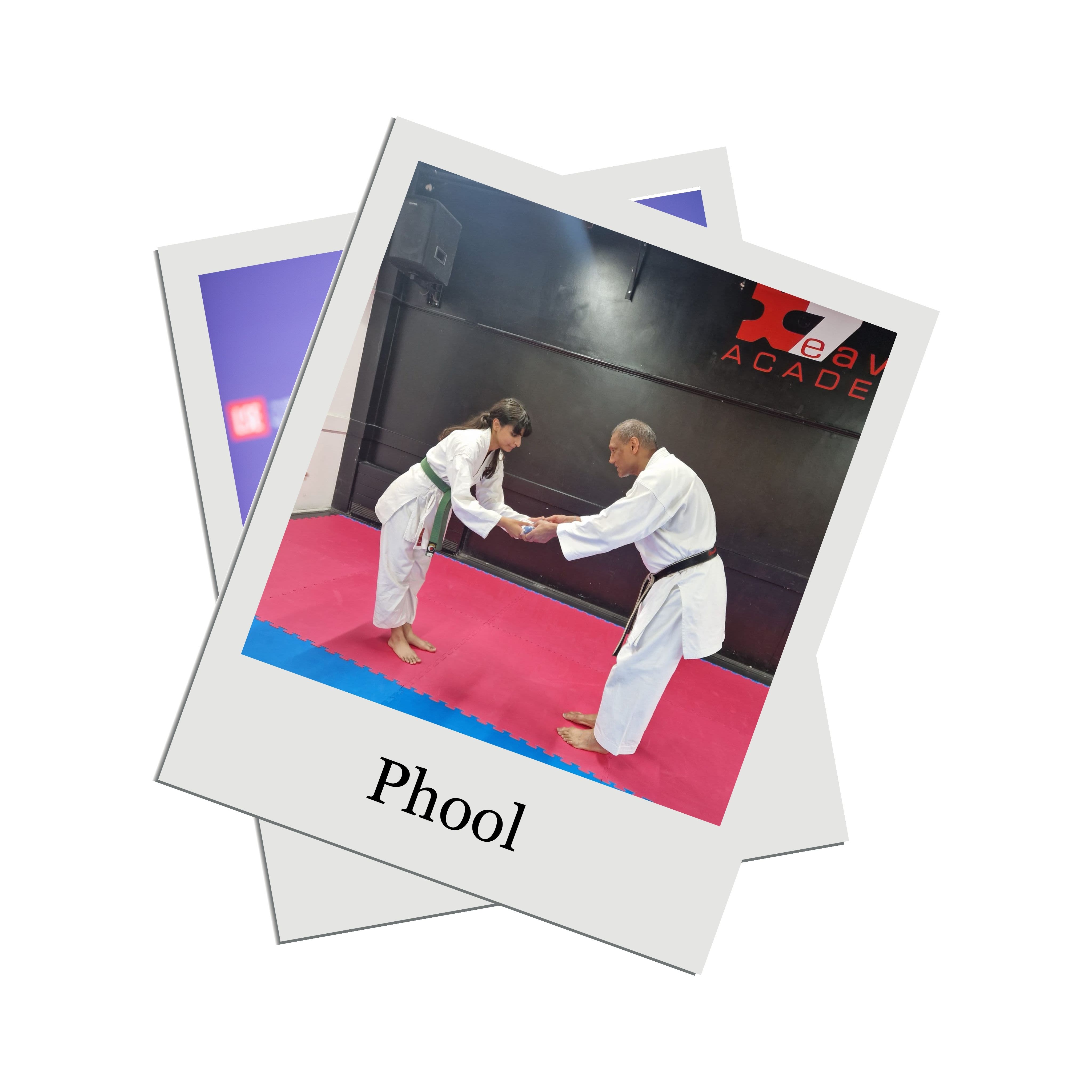 Phool receiving her blue belt in Karate
